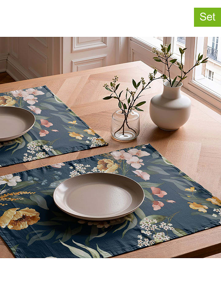 mint Deco 2er-Set: Tischsets "Kendra" in Dunkelblau - (L)50 x (B)40 cm - onesize