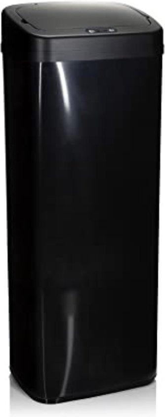 Schwarzer Mülleimer mit automatischem Infrarotsensor, 50 Liter Volumen, 50 cm Höhe