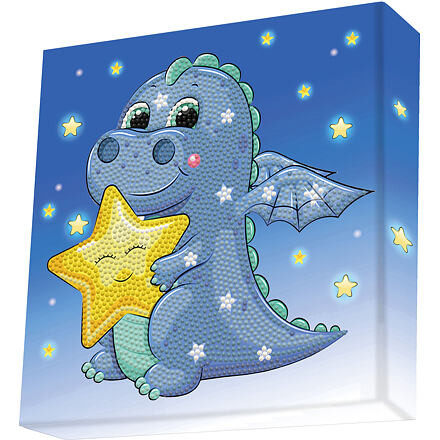 Diamond Dotz Slaapdraak Diamond Painting Set - Blauw en Geel - 1986 stukjes