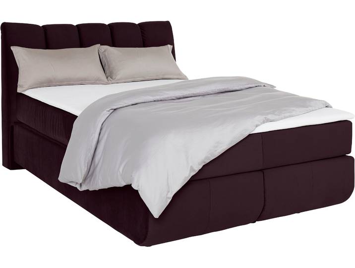 Boxspringbett HOME AFFAIRE Océane , lila, B:150cm L:221cm, Komplettbetten, Boxspringbett, Bodenfrei- wirkt freischwebend, verschiedene Härtegrade (auch H4)
