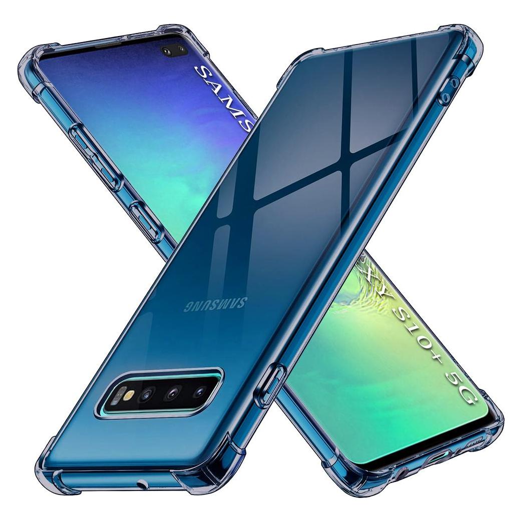 Techsuit - Shockproof Clear Silicone - Samsung Galaxy S10 Plus - Smoke Black (Samsung Galaxy S10+) (59432477)