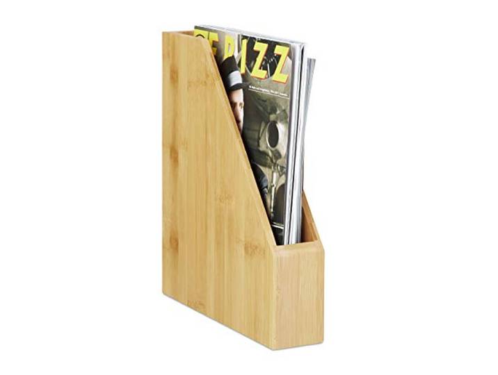 Relaxdays 10022769_800 Portes-revues Bambou A4\, Beau Grain Naturel\, Rangement papiers\, journaux\, Lettres\, Nature