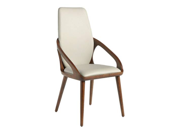 Angel Cerda Esszimmerstuhl 4066 in Creme und Nussbaum, Holzwerkstoff, Echtholz,Nussbaum, Essen/Getränk, Füllung: Polyetherschaumkern,Polyetherschaumkern,Polyetherschaumkern, nicht einzeln stellbar,Freiform,Freiform, 52x100x62 cm, Esszimmer, Stuhl