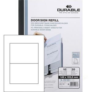 Durable 485102 Door Sign Einsteckschilder 149x105,5, 20 Stück