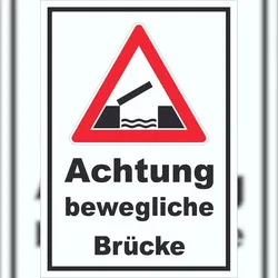 HB-Druck Schild Achtung bewegliche Brücke A3 (297x420mm)