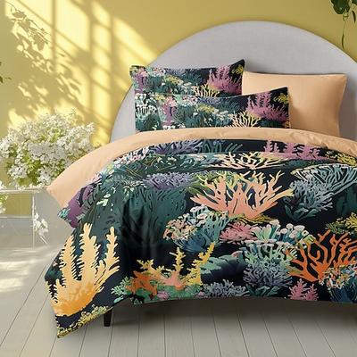 Bettbezug-Set mit tropischem Pflanzenmuster, weiches 3-teiliges Luxus-Baumwoll-Bettwäsche-Set, Heimdekoration, Geschenk, Doppelbett, King-Size-Bett, Queen-Size-Bett