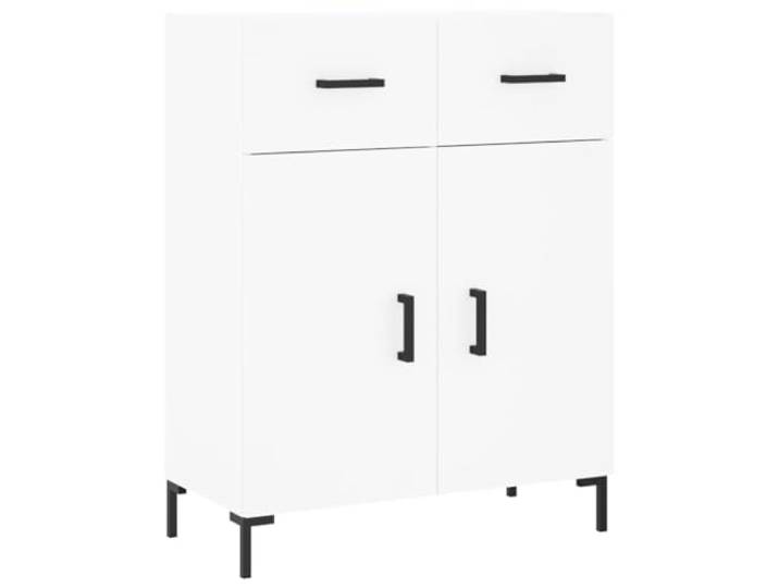Roanoer Sideboard Weiß 69,5x34x90 cm Kommode Schrank Holzwerkstoff Schlankes Anrichte-Design für Wohnzimmer und Flur: Viel Stauraum hinter Türen, stabil gestützt durch robuste Metallbeine.