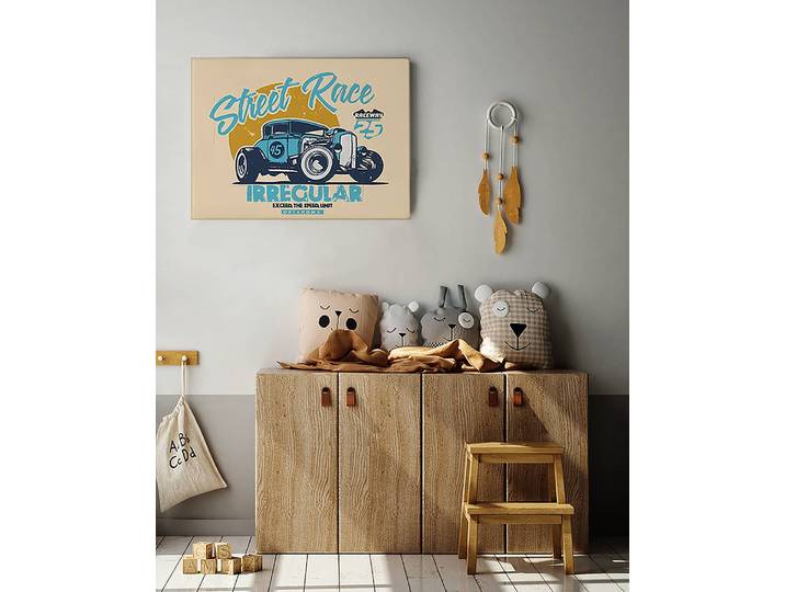 Bild Old School Car 40 x 50cm Multicolor