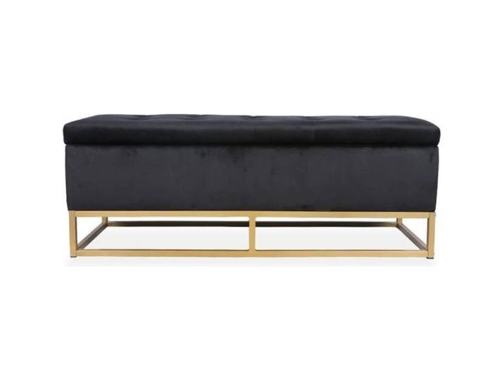 Banquette coffre Angele Velours noir pieds or