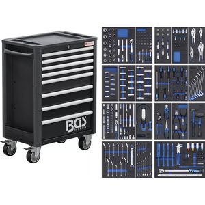 BGS-technic Werkzeugwagen Profi Exclusive, 4114, bestückt, 259-teilig, schwarz, 8 Schubladen, mit Werkzeug