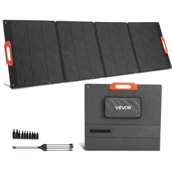 VEVOR Monokristalline Solarmodule 300W Faltbar, ETFE-Solarpanel-Ladegerät mit MC4-Ausgang & 10-in-1-DC-Adaptern, IP67 Wasserdicht, Balkonkraftwerk für Powerstations, Camping, Wandertouren