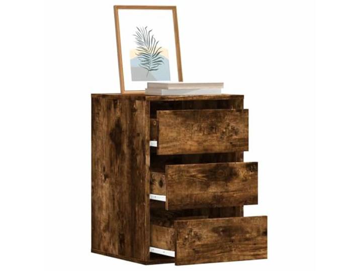 smnyxs Eckkommode, Raucheiche, 40 x 41 x 58 cm, Holz 3 Schubladen, tägliche Aufbewahrung, glatte Oberfläche, Wandbefestigung inklusive, Reinigung feuchtes Tuch