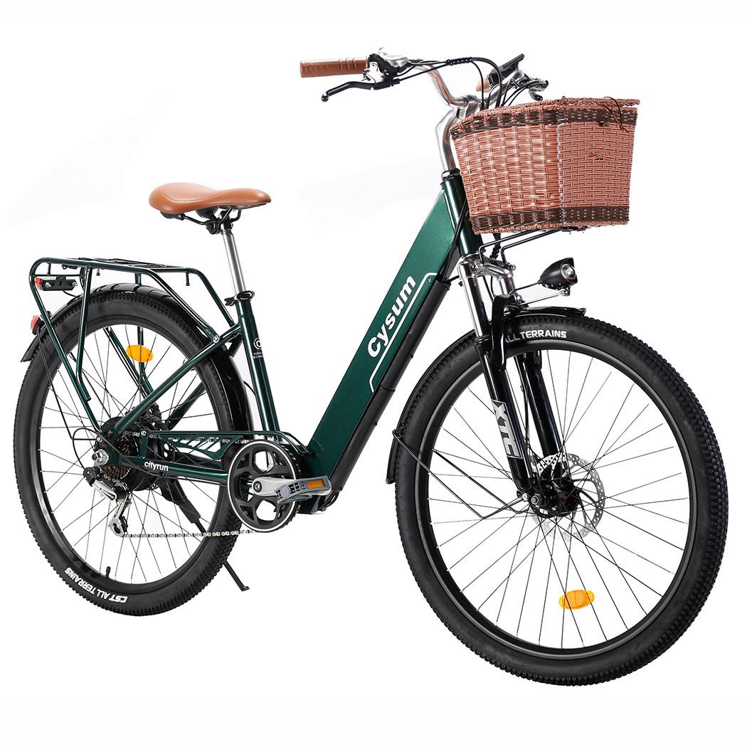 Cityrun-26 City-Elektrofahrrad für Erwachsene, 250W, 40 Nm, 36V 10Ah, mechanische Scheibenbremsen, 26-Zoll abriebfeste Reifen, max. 150 kg Zuladung