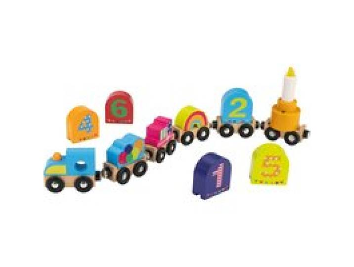 LUPILU® Set de chemin de fer en bois (train)