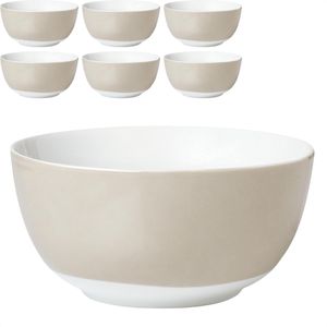 Van-Well Müslischale Vario, Porzellan, taupe, 14cm, Set, 6 Stück