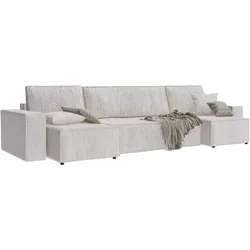 ECKSOFA mit Schlaffunktion und Bettkasten, Beige