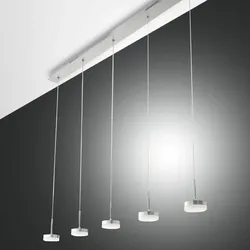 Dunk Pendelleuchte LED 5x8W Aluminium gebürstet dimmbar Fabas Luce