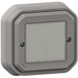 Legrand 069819L Plexo New with Netatmo Wandsender Licht 2-fach, IP 55, Farbe: Grau