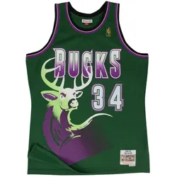 Mitchell & Ness, Herren, Sportshirt, Swingman Jersey Milwaukee Bucks 199697 Ray Allen (M), Grün