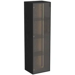 VitrA New Metropole Edge LED-Halbhochschrank mit 1 Glastüre Türanschlag links 35 x 30 Schwarz,67199 67199