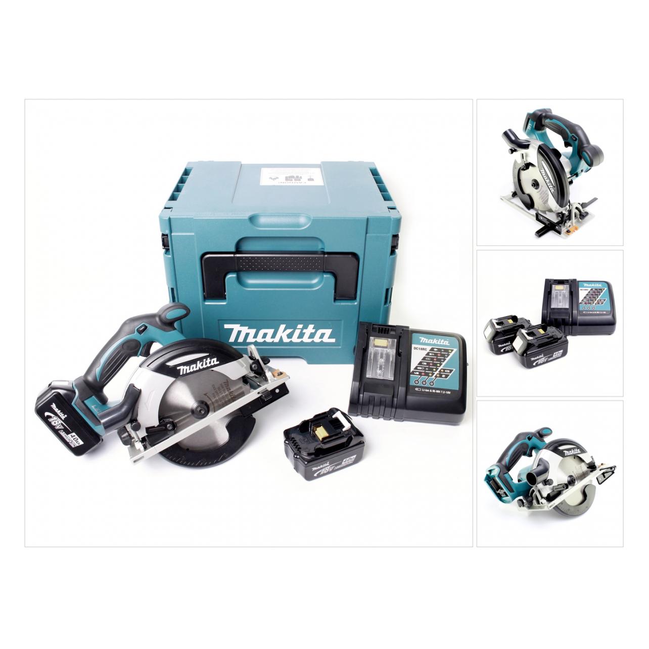 Makita DHS 630 RTJ Akku Handkreissäge 18 V 165 mm + 2x Akku 5,0 Ah + Ladegerät + Makpac (DHS630RTJ)