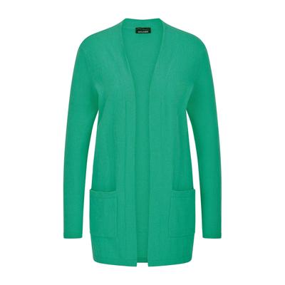 Strickjacke GOLDNER "Elegante Strickjacke mit Kaschmir", Damen, Gr. 40, grün, Obermaterial: 95% Baumwolle CO. 5% Kaschmir WS., gerade, V-Ausschnitt, Strickjacken Strickjacke, mit Kaschmieranteil