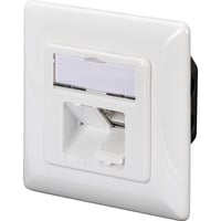CAT.6A Datenanschlussdose, Unterputz, geschirmt, 2x RJ-45 LSA weiß, Klasse EA, horizontale Kabelinstallation
