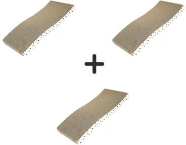 Inspired Finds Double Sided Corrugated Cat Scratching Board Lounge Bed 3 pack S curve