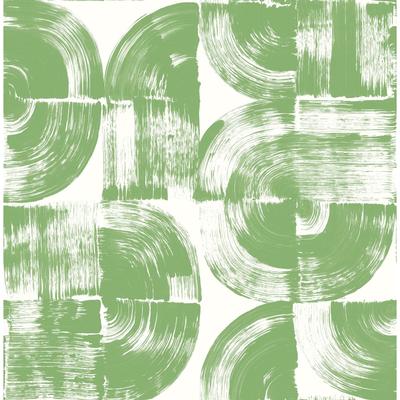 A-Street Prints Giulietta Green Painterly Geometric Wallpaper