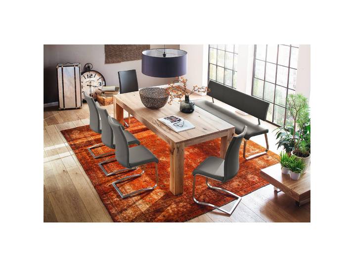 Freischwinger Marco 43 x 103 x 52cm 2er Set Kunstleder Putri: Grau Grau/Grau