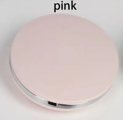 Quick Pick Pro Portable LED Makeup Mirror Handheld Pocket Compact, Dual Sided Mirror With 5x Magnification, USB Rechargeable pink