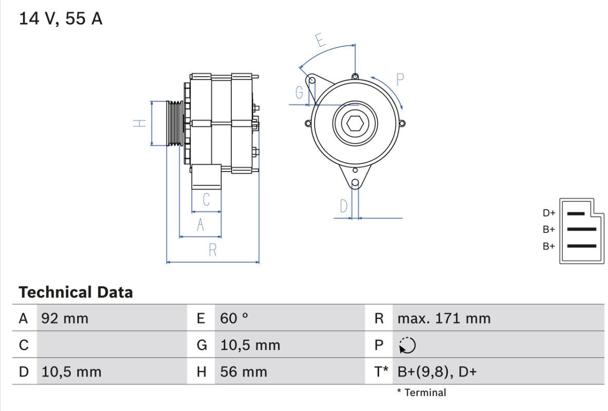 Drehstromgenerator BOSCH 0 986 033 740