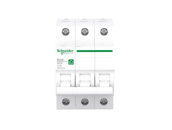 Schneider Electric 1334304 SCHN stroomonderbreker Resi9 3P C16A karakteristiek 6kA, wit