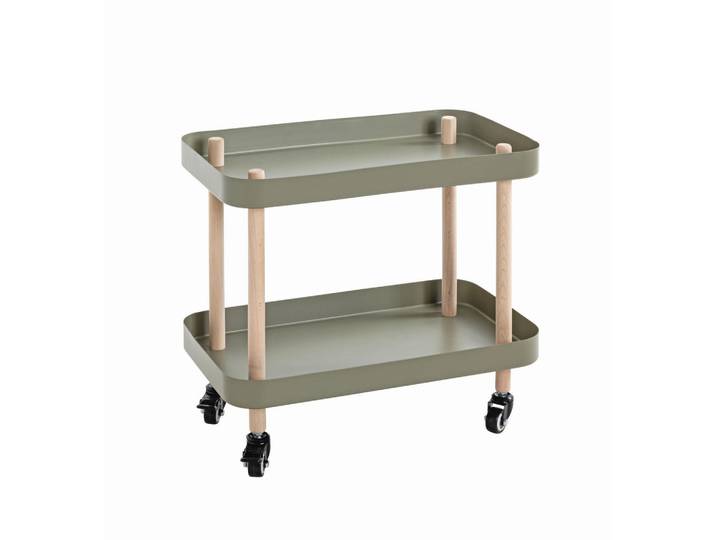 Servierwagen, Grün, Natur, Buche, Holz, Metall, Buche, massiv, rechteckig, 30x47x50 cm, Esszimmer, Barmöbel, Barwagen