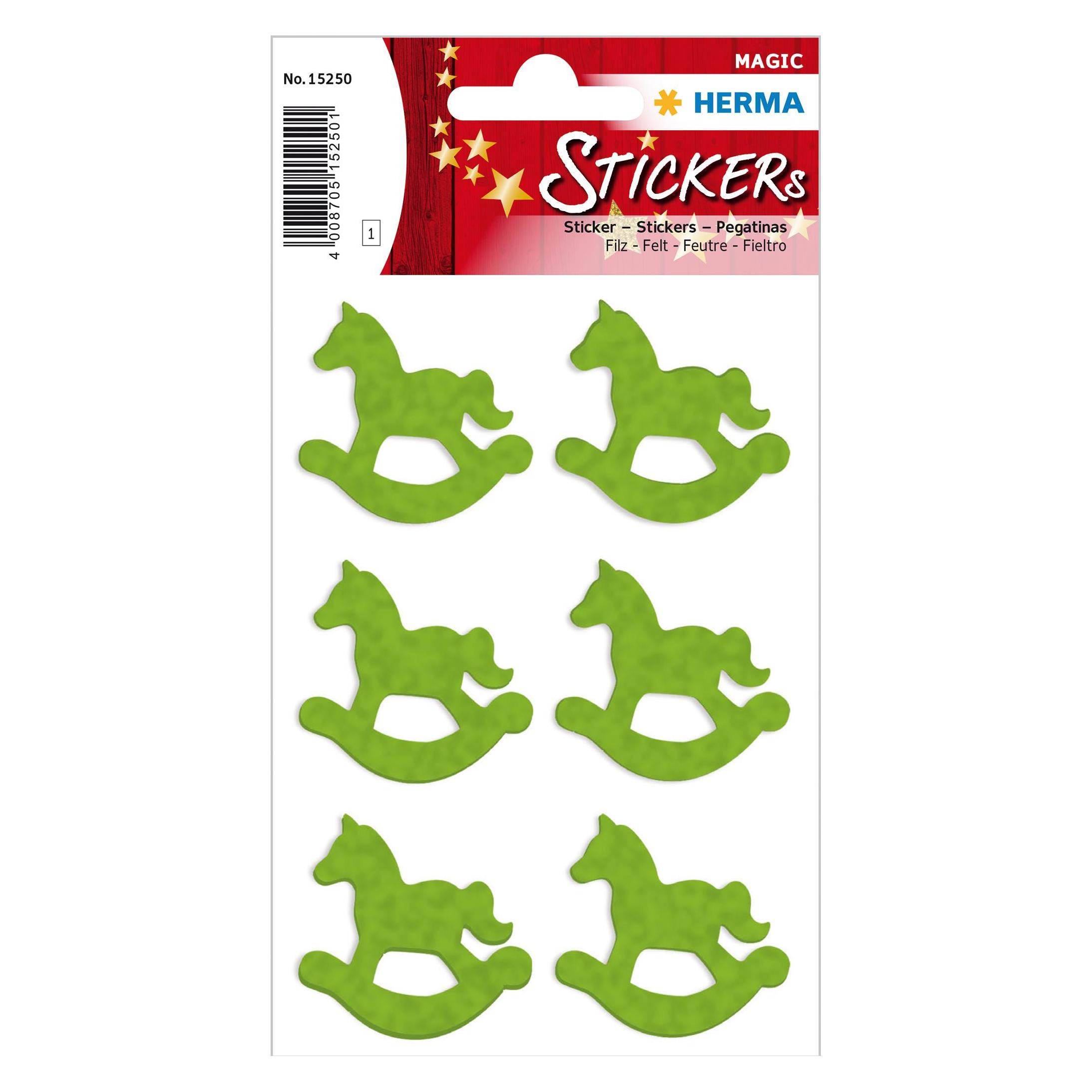 Herma Weihnachtssticker Schaukelpferd 1 Blatt, 6 Sticker (6 Sticker) (15250)