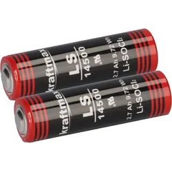 2x Kraftmax Lithium 3,6V Batterie LS14500 ER14505 AA - Zelle