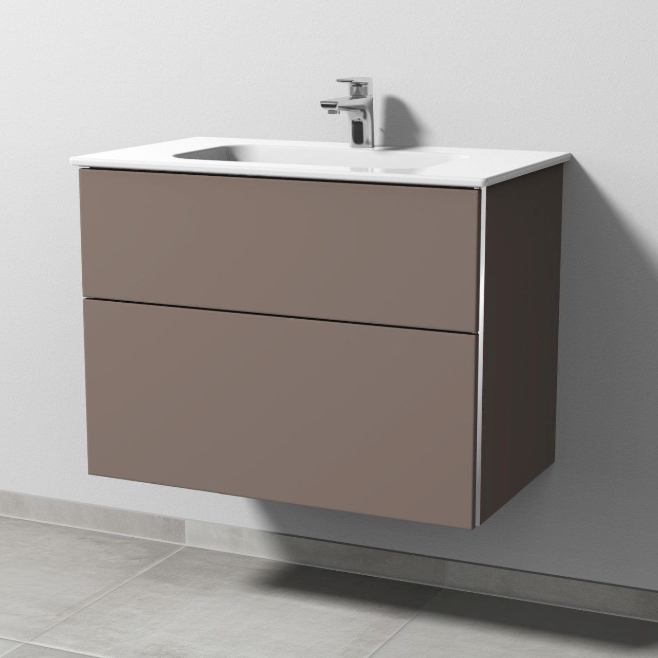 Sanipa 3way Waschtisch-Set mit Keramik-Waschtisch Design und Unterbau, Taupe-Matt, BP4801T BP4801T