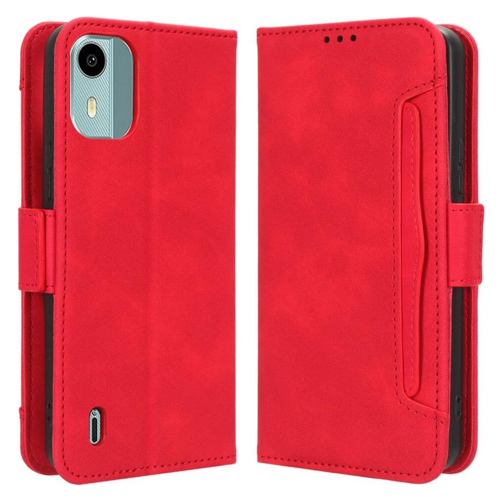 Cover-Discount Nokia C12 - Etui mit vielen Kartenfächer rot (Nokia C12) (660137657E)