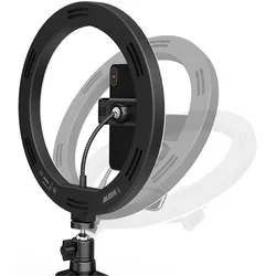 Akashi Ringlicht + Smartphone-Halterung und Stativ (Ringlicht), Dauerlicht, Schwarz, Weiss