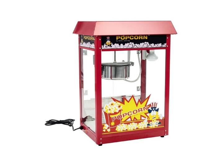 Royal Catering Popcornmaschine 5 kg/h Popcornmaker 1500W rot Popcornautomat Wärmefunktion Beleuchtung