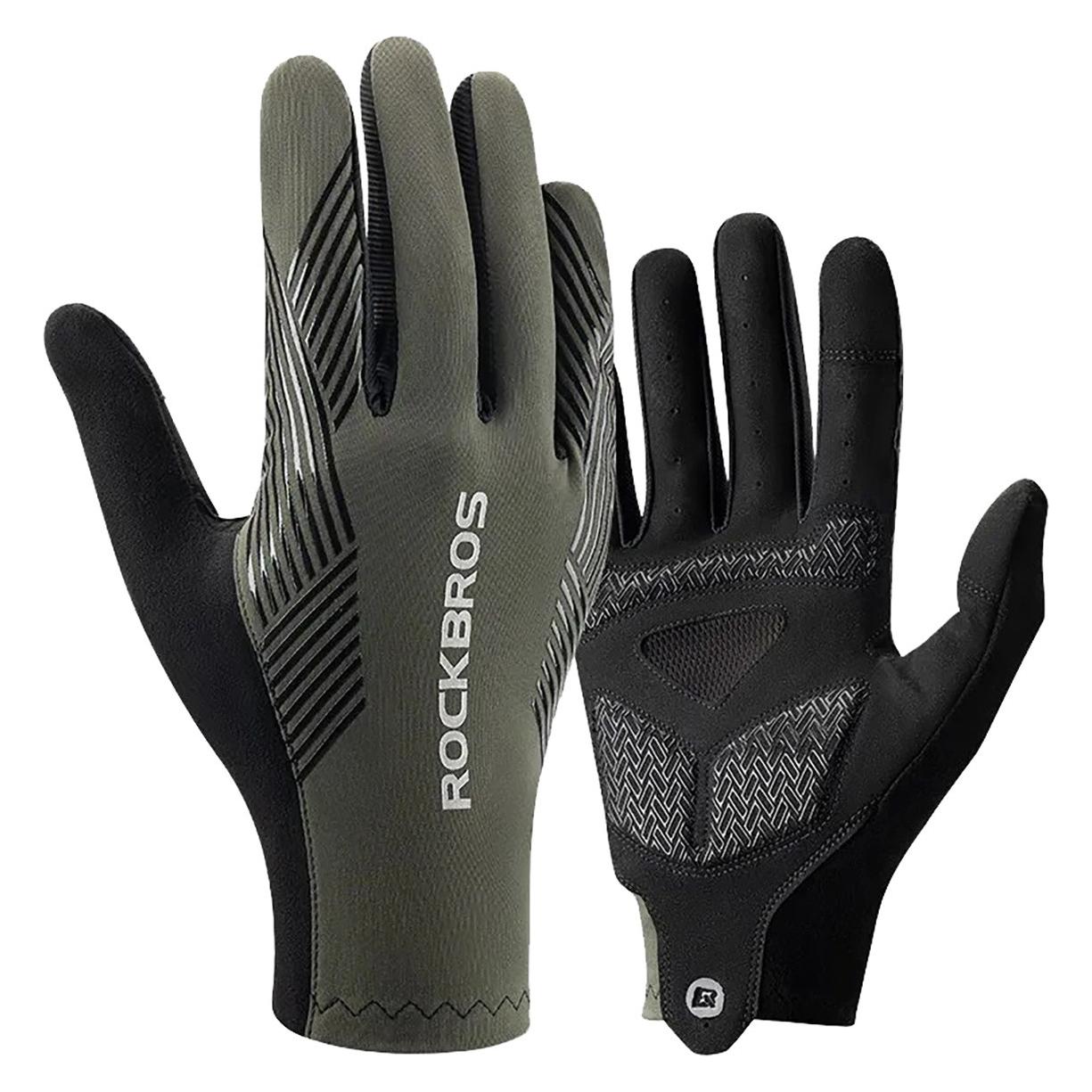 Rockbros 16110006003 stossdämpfende Fahrradhandschuhe Grösse L - Grün und Schwarz (L) (1701423730)