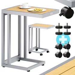 CASARIA® Beistelltisch C-Form 50x40x66cm Natur