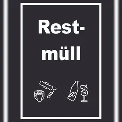 HB-Druck Restmüll Mülltrennung Schild Text Symbol Haushalt hochkant A1 (594x841mm)