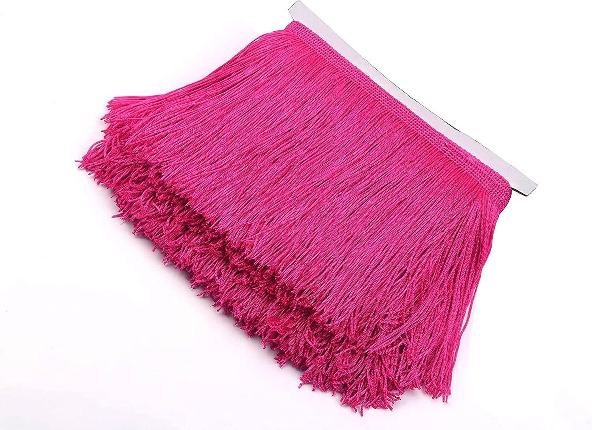 Store_9 Tassel Curtain Fringe Trim DIY Decoratie Hot Pink Brede Franje 9 Yards