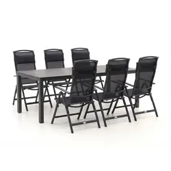 Forza Capri/Menzano 220 cm Gartenmöbel-Set 7-teilig verstellbar