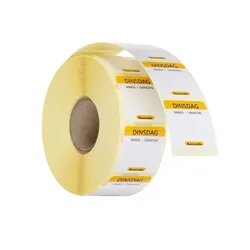 Hendi 1000x Täglich anwendbare Lebensmittelsicherheitsetiketten,mehrfach verwendbar,leicht entfernbar,Dienstag,Gelb,25x25mm