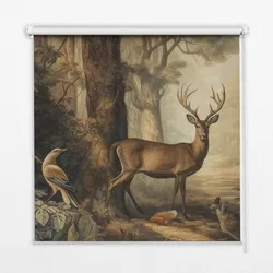 INNENROLLO - Fensterrollo - Rollo - 90x140 cm - Tiere im Wald