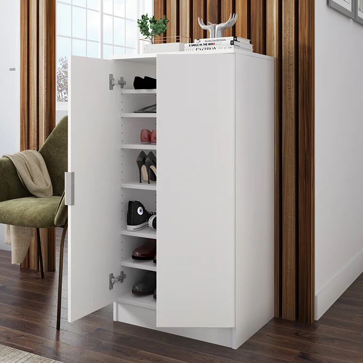 garneroarredamenti Scarpiera ingresso 55x108h cm 2 ante bianco frassinato Joby