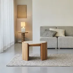 Couchtisch Virgile aus Teakholz und Marmor, 66