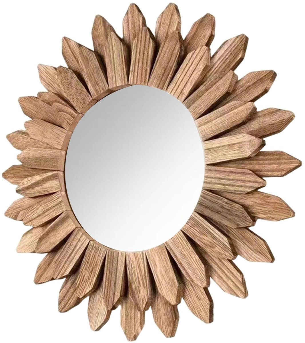 Merkloze Kleine Ronde Wandspiegel met Driftwood Frame, Diameter 50 cm